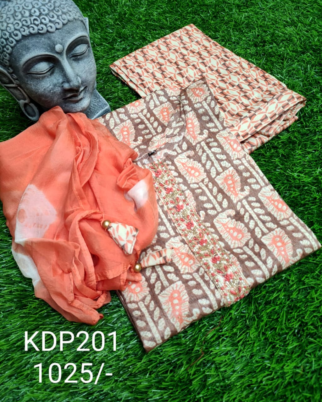 PREMIUM RAYON CAPSULE BLUE / YELLOW / ORANGE / FIROZI DUPATTA PANTS FULL SUIT - KDP201