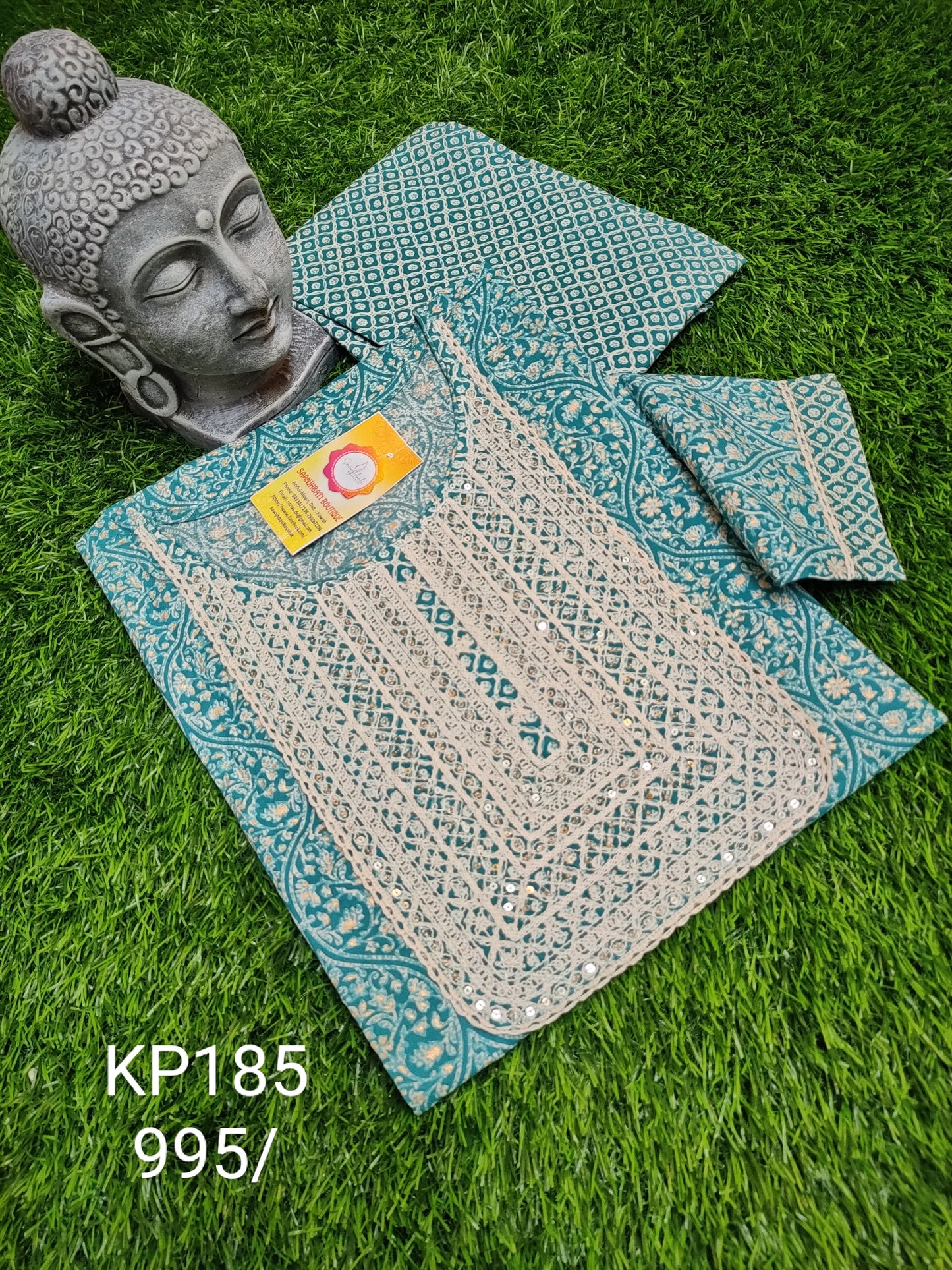 PREMIUM PURE COTTON FIROZI KURTI PANTS SET - KP185