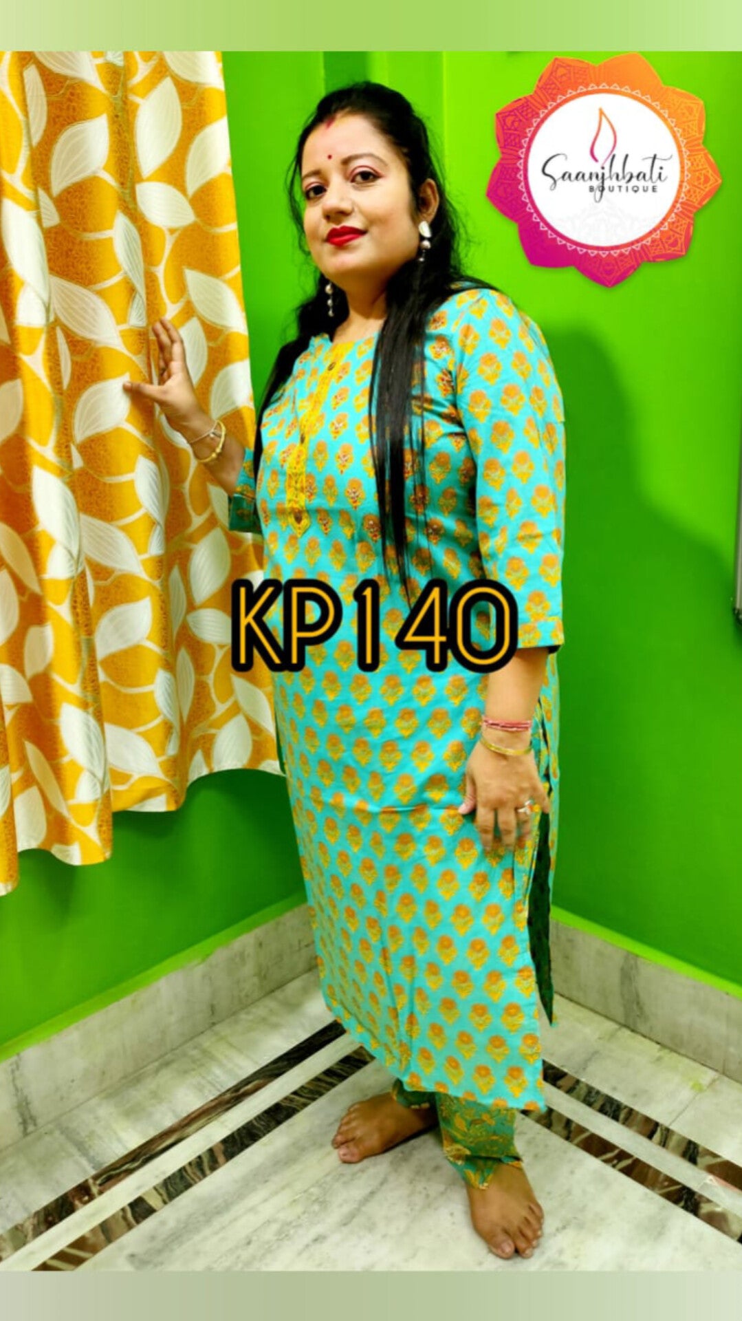 PREMIUM PURE COTTON FIROZI KURTI PANT SETS - KP140